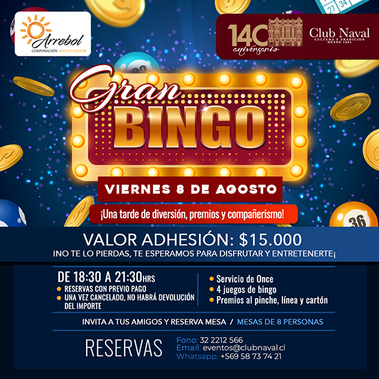 Gran Bingo -  Viernes 8 de Agosto