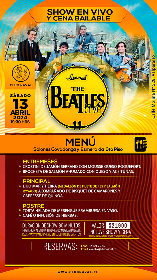 CENA LOS BEATLES SABADO 3 JUN