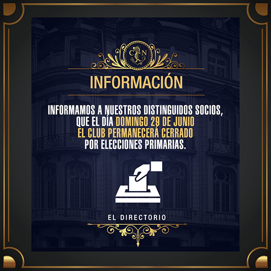 Domingo 29 de Junio - Club Cerrado