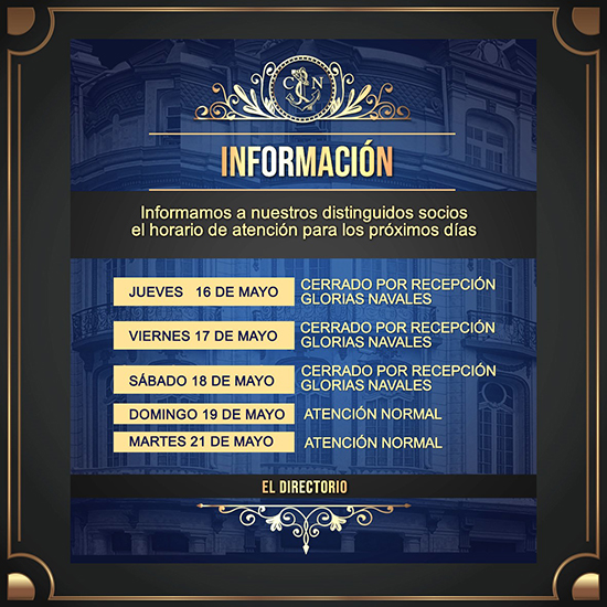 Información Importante (Horarios de Atención)
