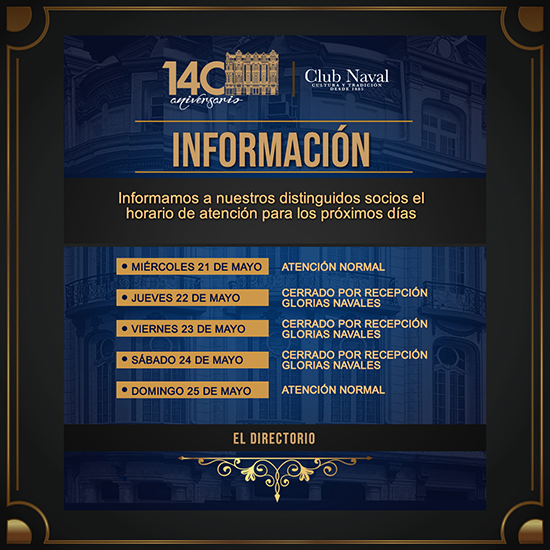 Horarios Mayo 2025