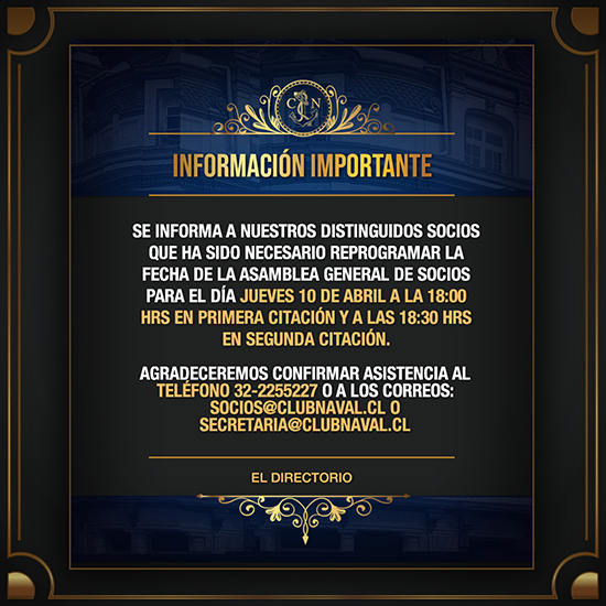 Información Importante Asamblea