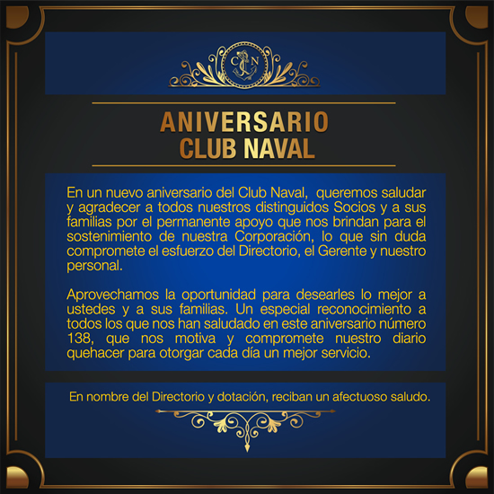 Invitación - Aniversario Club Naval