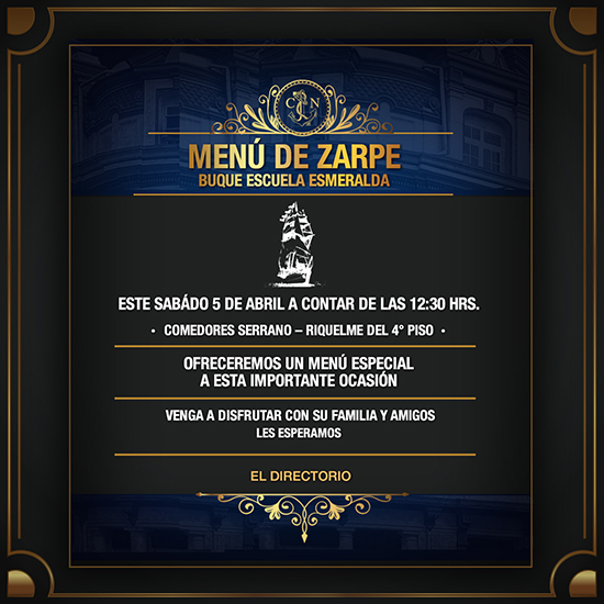 Menú de Zarpe
