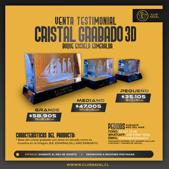 Venta Testimonial Cristal Grabado 3D