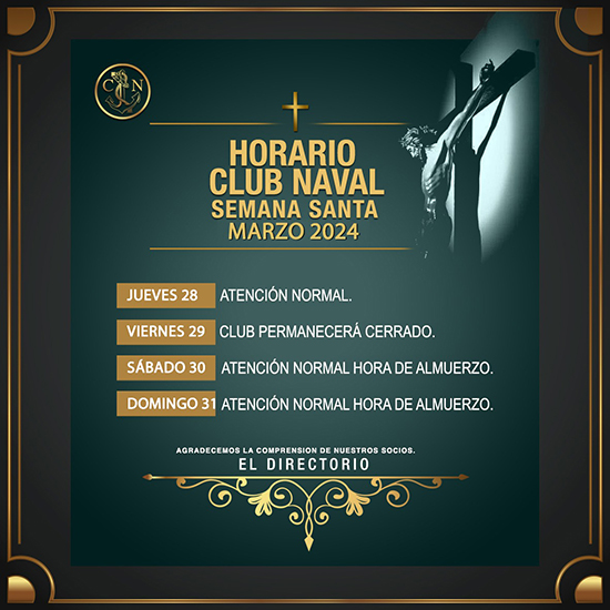 Horario Club Naval Semana Santa