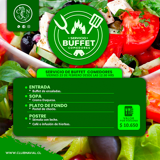Servicio de Buffet Viernes 23 de Febrero