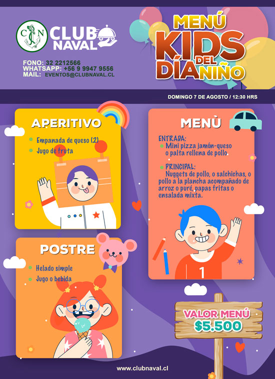 Menú día del Niño